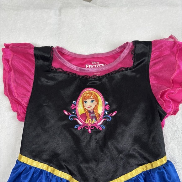 Disney Frozen Anna Nightgown Girls Size Small Flame Resistant Dress - Picture 2 of 7